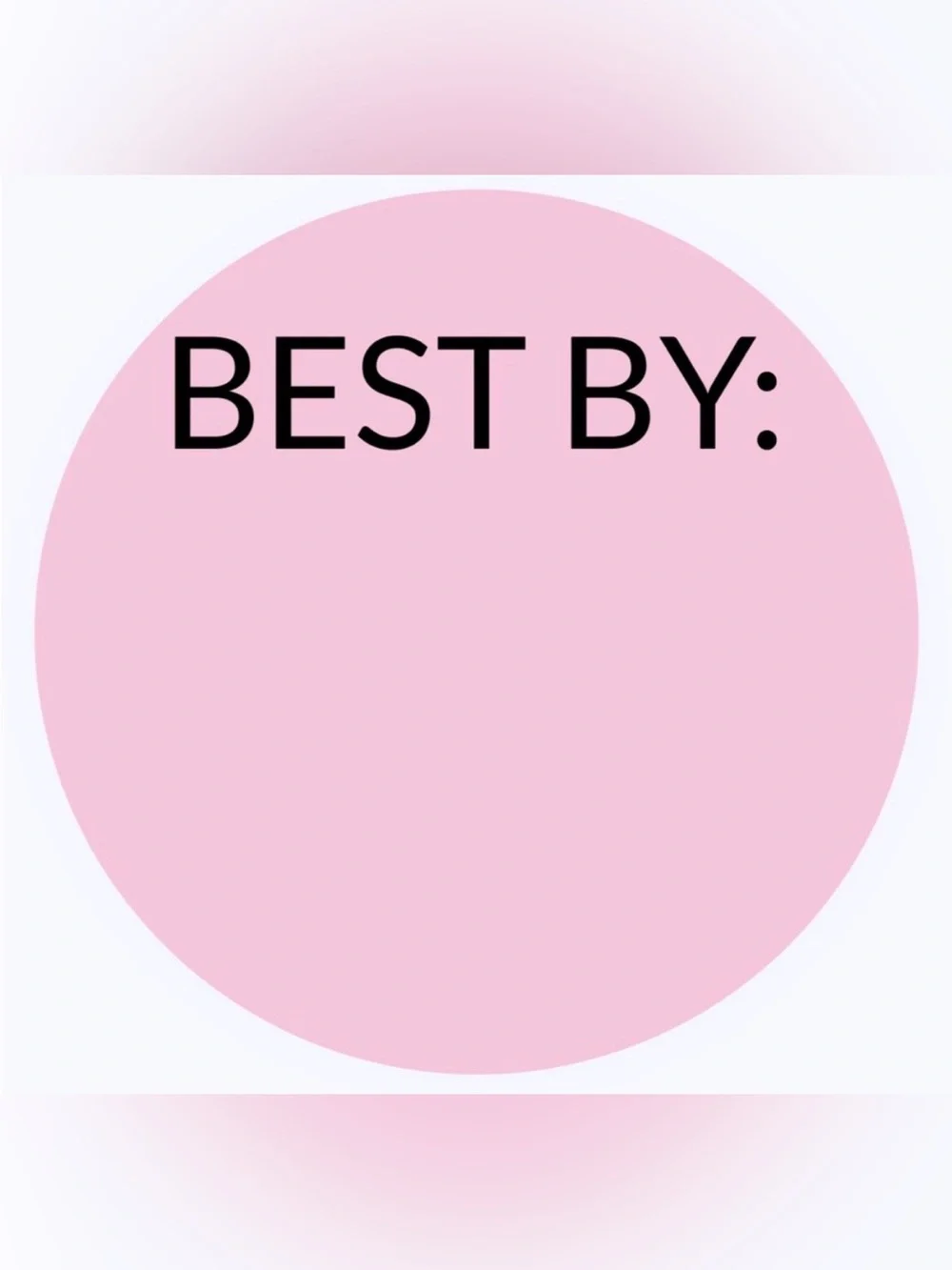 50 STICKERS - 2” ROUND - “BEST BY:”LABELS TO INPUT EXPIRATION DATES - PINK