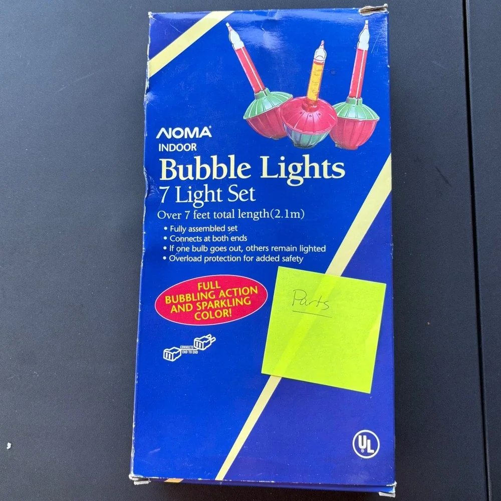 NOMA Indoor Bubble Lights 7 Light Set  Vintage Style Christmas Decor PARTS ONLY
