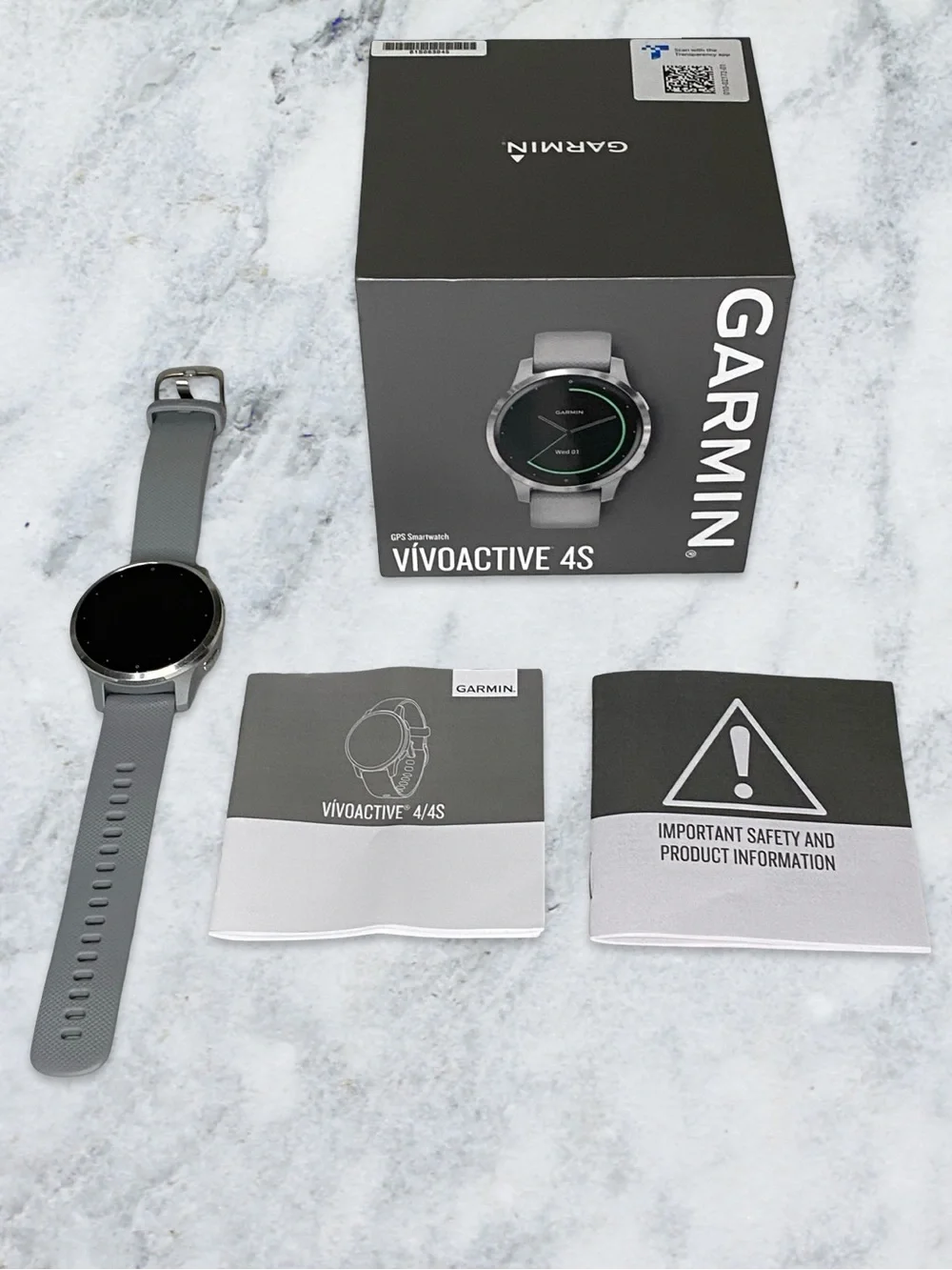 Garmin Vivoactive 4S GPS Smartwatch 40mm‎ Fiber-Reinforced Gray Silicone band
