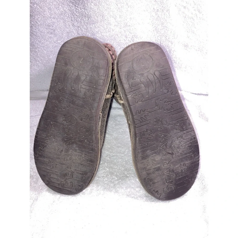 Bearpaw Womens Boots‎ Size 7 Brown Knit Mid Calf Sheepskin Lined Winter Cozy