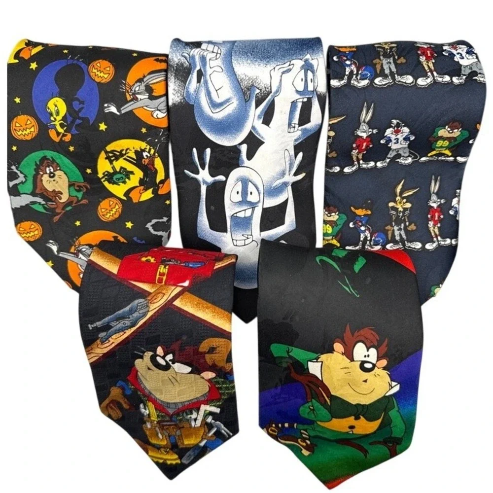 VTG Lot of‎ 5 Looney Tunes Mania Ties 1996 Warner Bros.  58