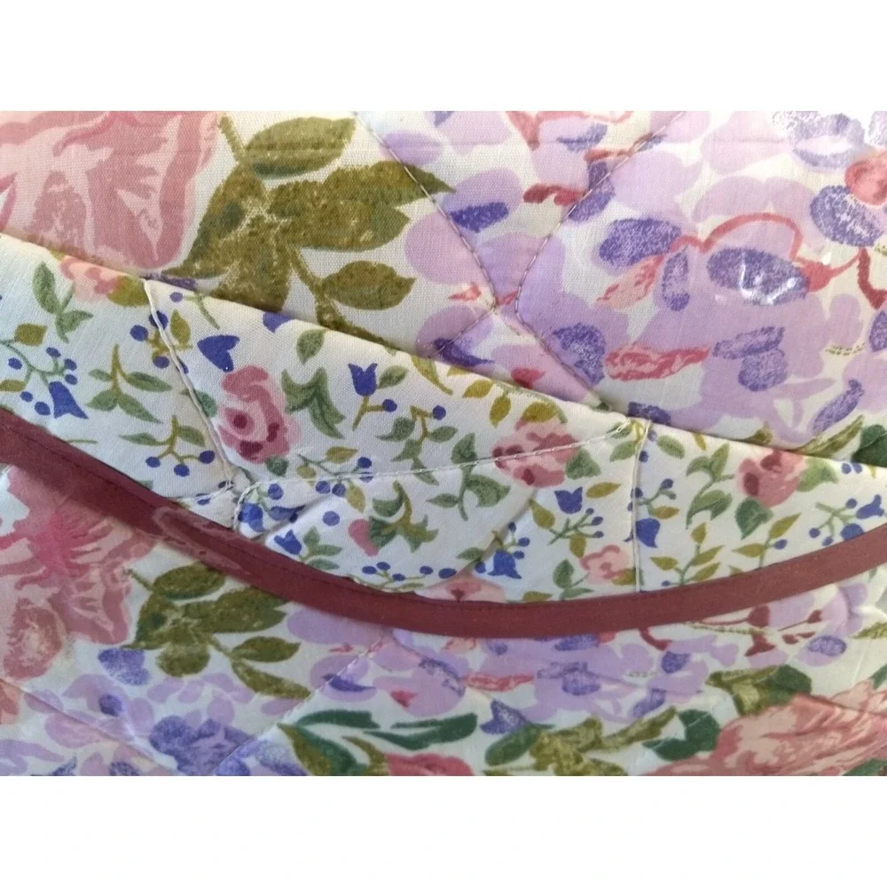 All Seasons Full Size Reversible Quilt Cotton Blend Floral‎ Bedspread Vtg NOS