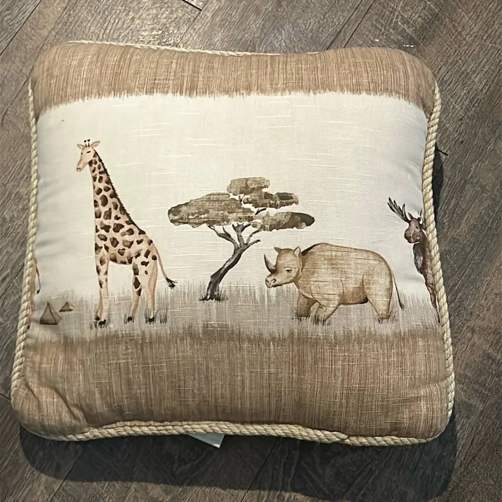 WAVERLY Safari Animal  Cotton‎ Pillow 15 inch Throw