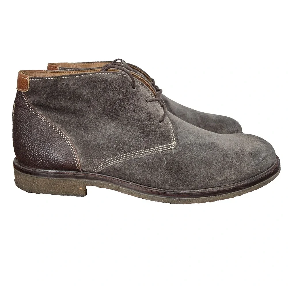 Johnston‎ & Murphy Copeland Chukka Boots Mens 12 M Brown Suede Sheepskin 25-3019