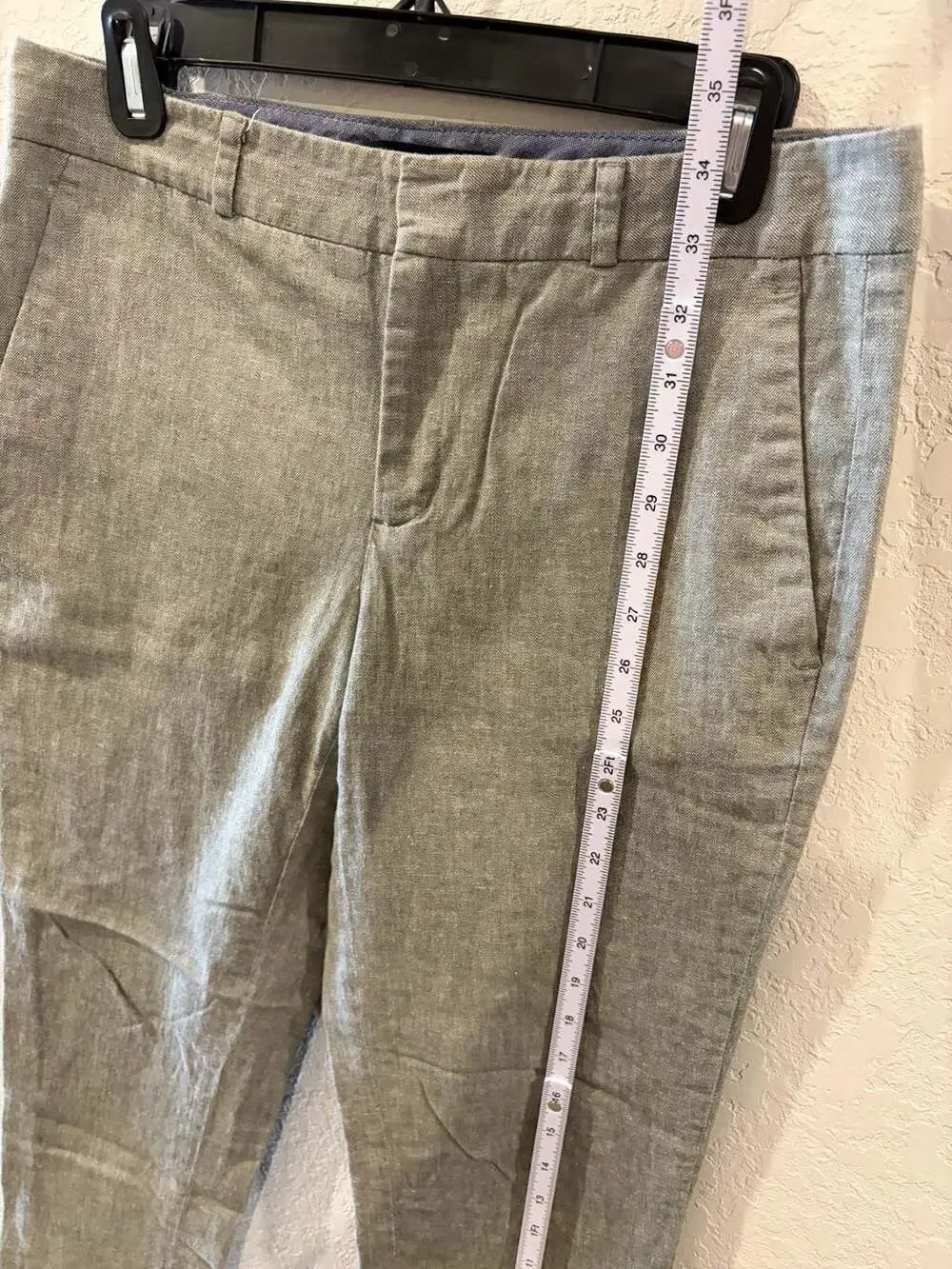 Banana Republic Linen Blend Cropped Straight Leg Business Casual Pants