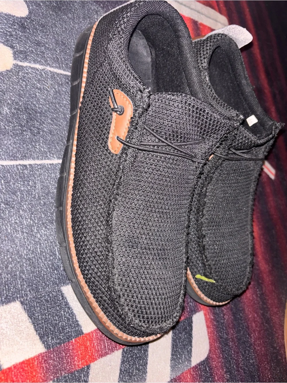 Men's Casual Knit Slip-On Shoes in Black
