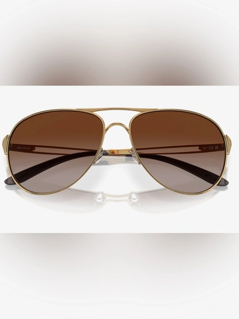 Oakley Brown Gradient Lens Gold Frame Aviator Sunglasses