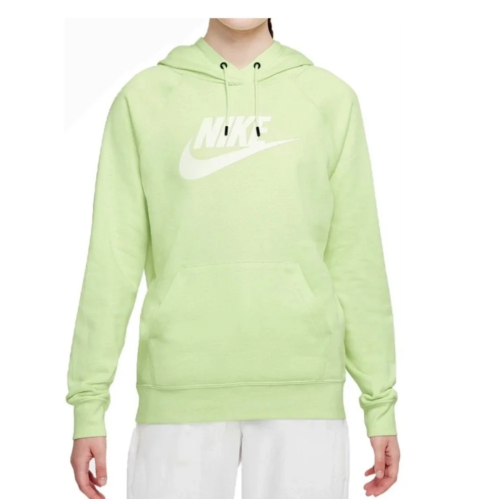 Nike Sportswear Essential Hoodie Lime Ice Pullover Logo Women Small‎ BV4126 303
