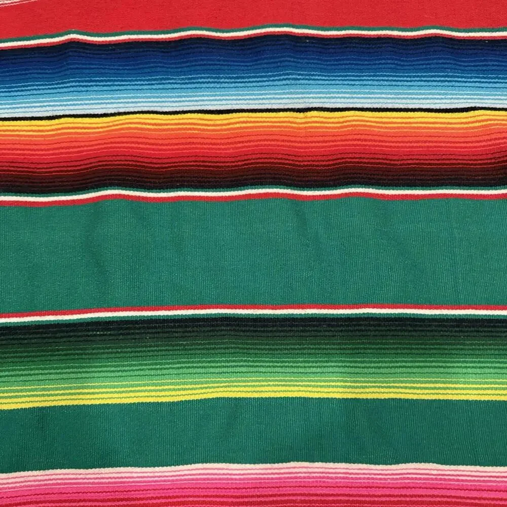 NWOT Vintage Mexican Serape‎ Saltillo Blanket Woven Stripes Southwest Wool 76x47