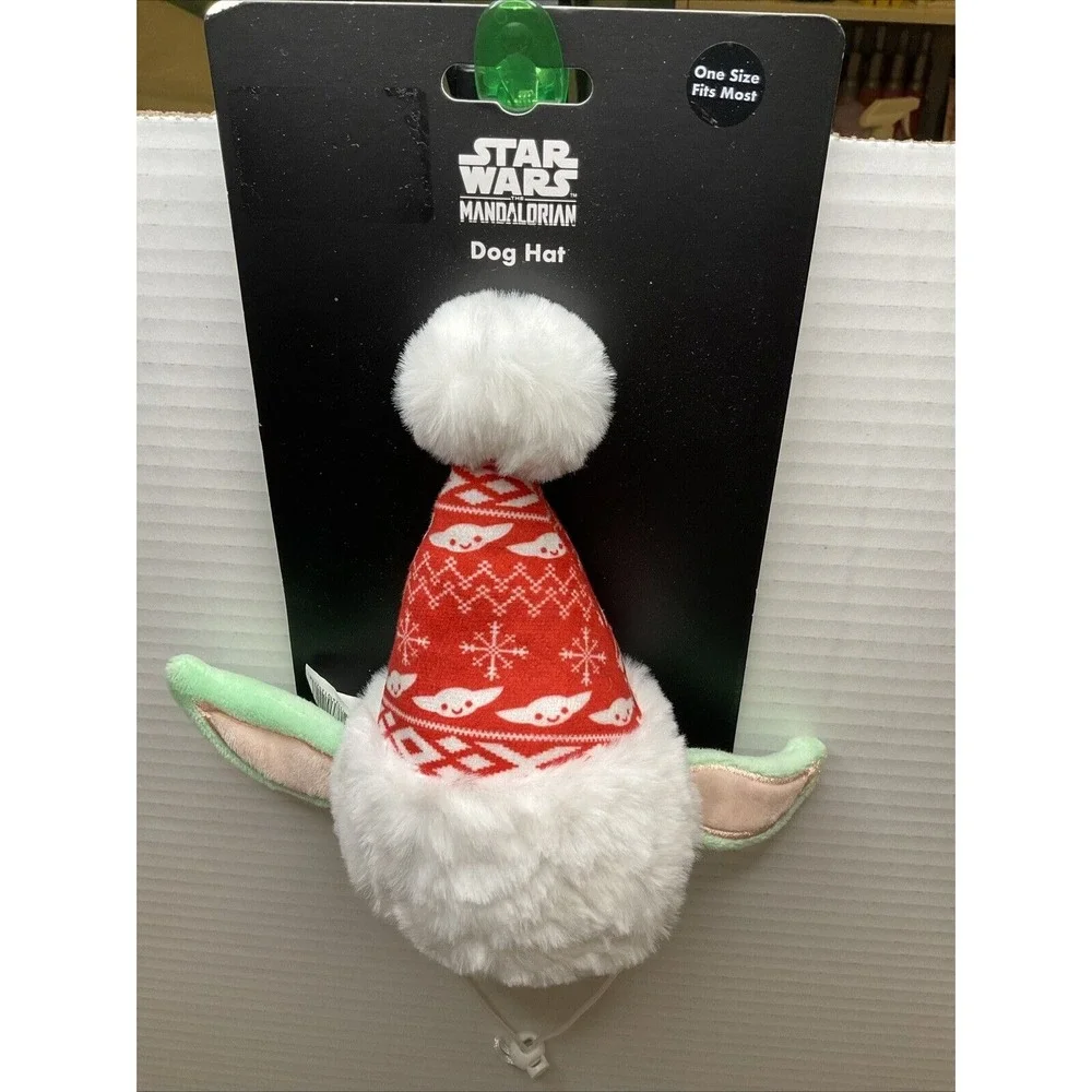 Star Wars Mandalorian Yoda Ears‎ Christmas Santa Dog Hat New One Size Fits Most