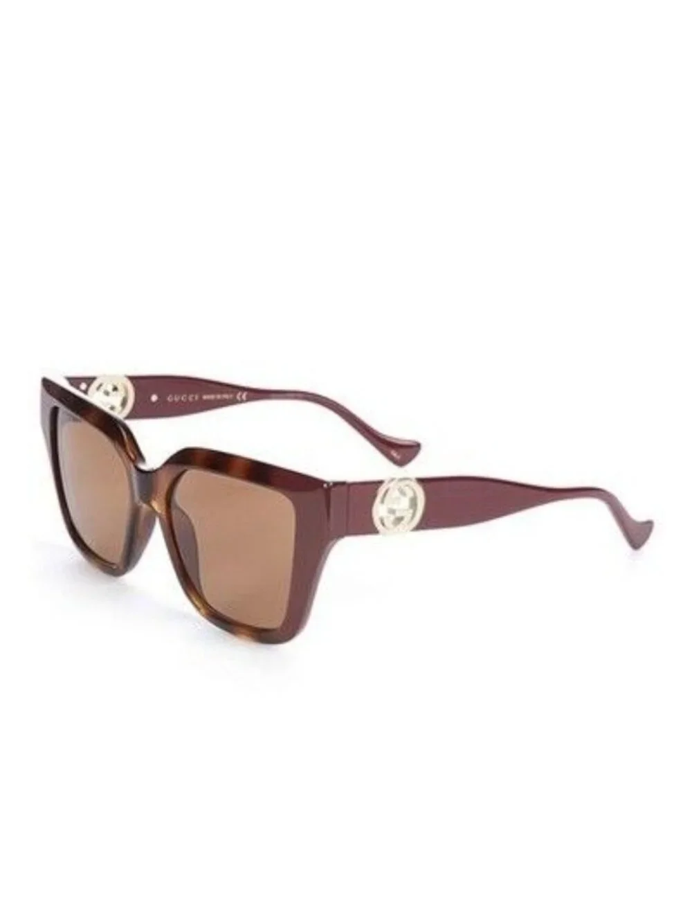 NEW GG1023S 003 GUCCI SUNGLASSES, HAVANA/BURGUNDY WOMEN EYEWEAR
