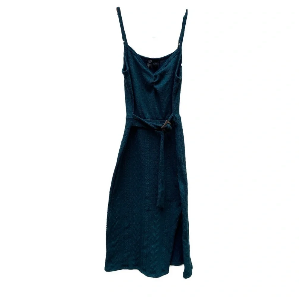 Luna Chix Forest Green Cable Knit Sleeveless Sweater Dress Size Medium