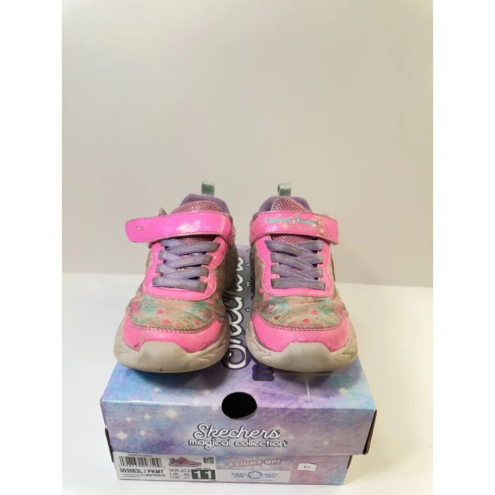 Skechers Kids Girls Unicorn Dreams Sneaker, Pink/Multi, 11 Little Kid