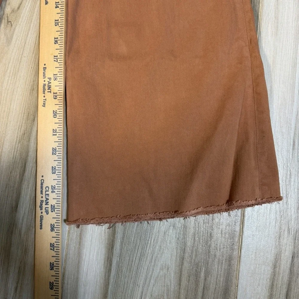 Frank & Eileen Galway Wide Leg Cropped Raw Hem Pants SZ 30 High Rise Rust Casual