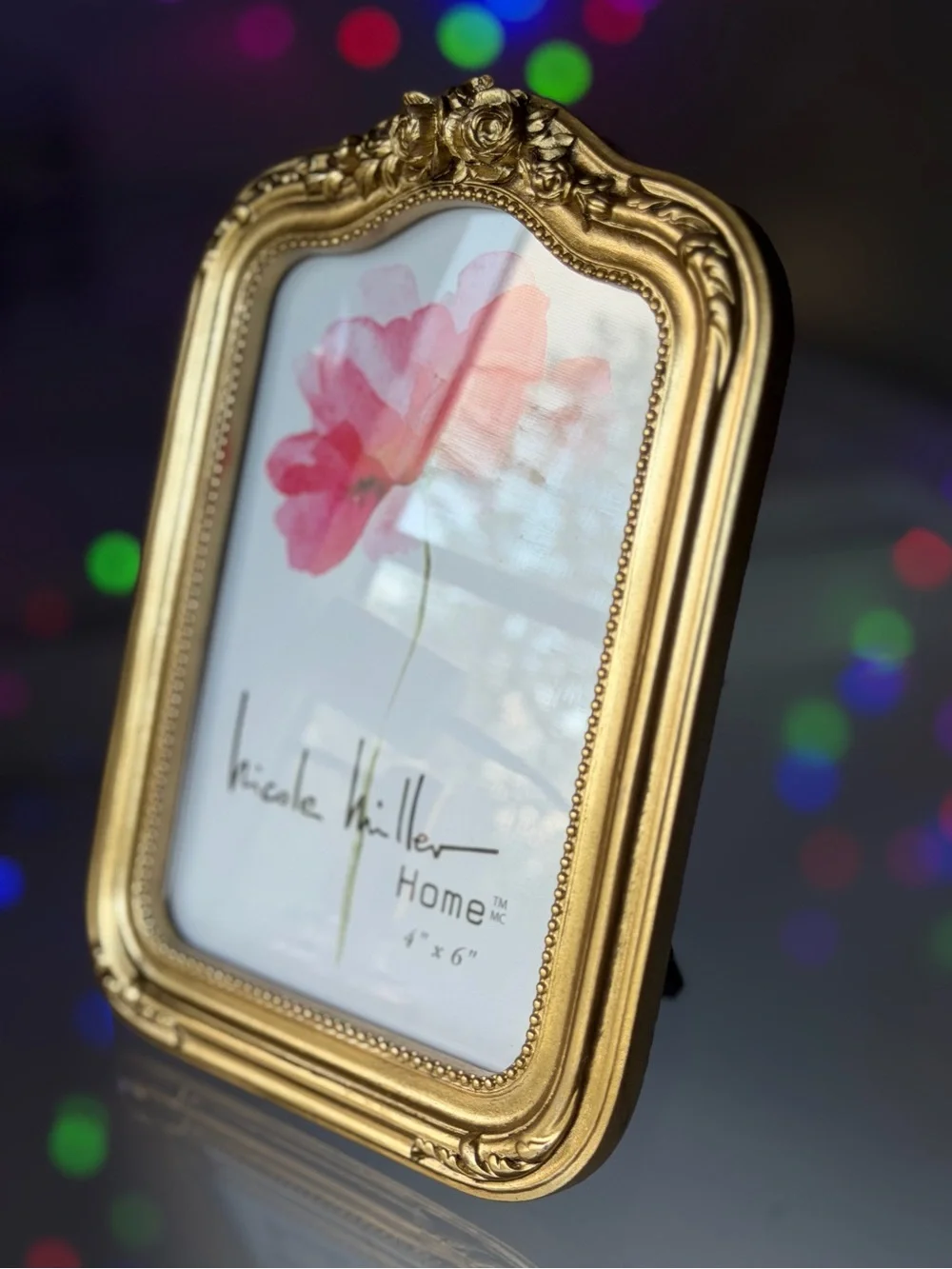 Nicole Miller Home Rustic Vtg-inspired Gold Ornate 4x6 Photo Picture Frame Decor
