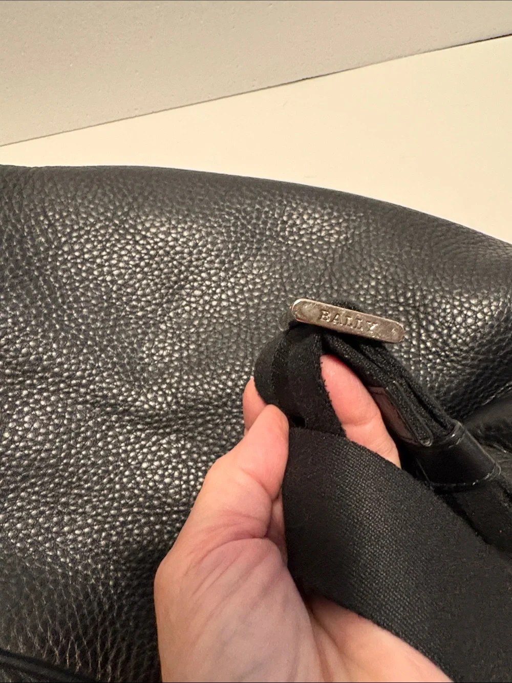 Bally black leather