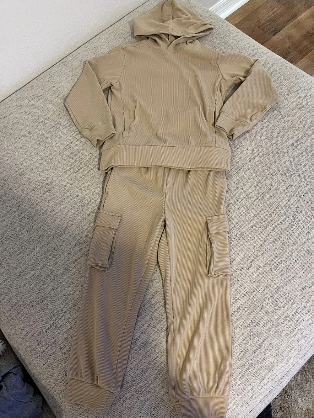 The Children's Place Tan Hoodie & Cargo Jogger Set