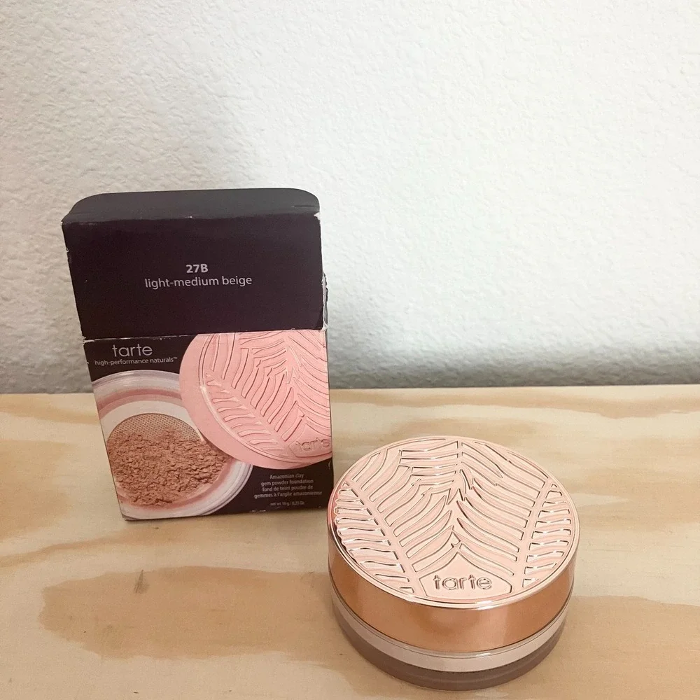 Tarte Amazonian Clay Gem Powder Foundation 27B LIGHT-MEDIUM BEIGE 0.35 oz