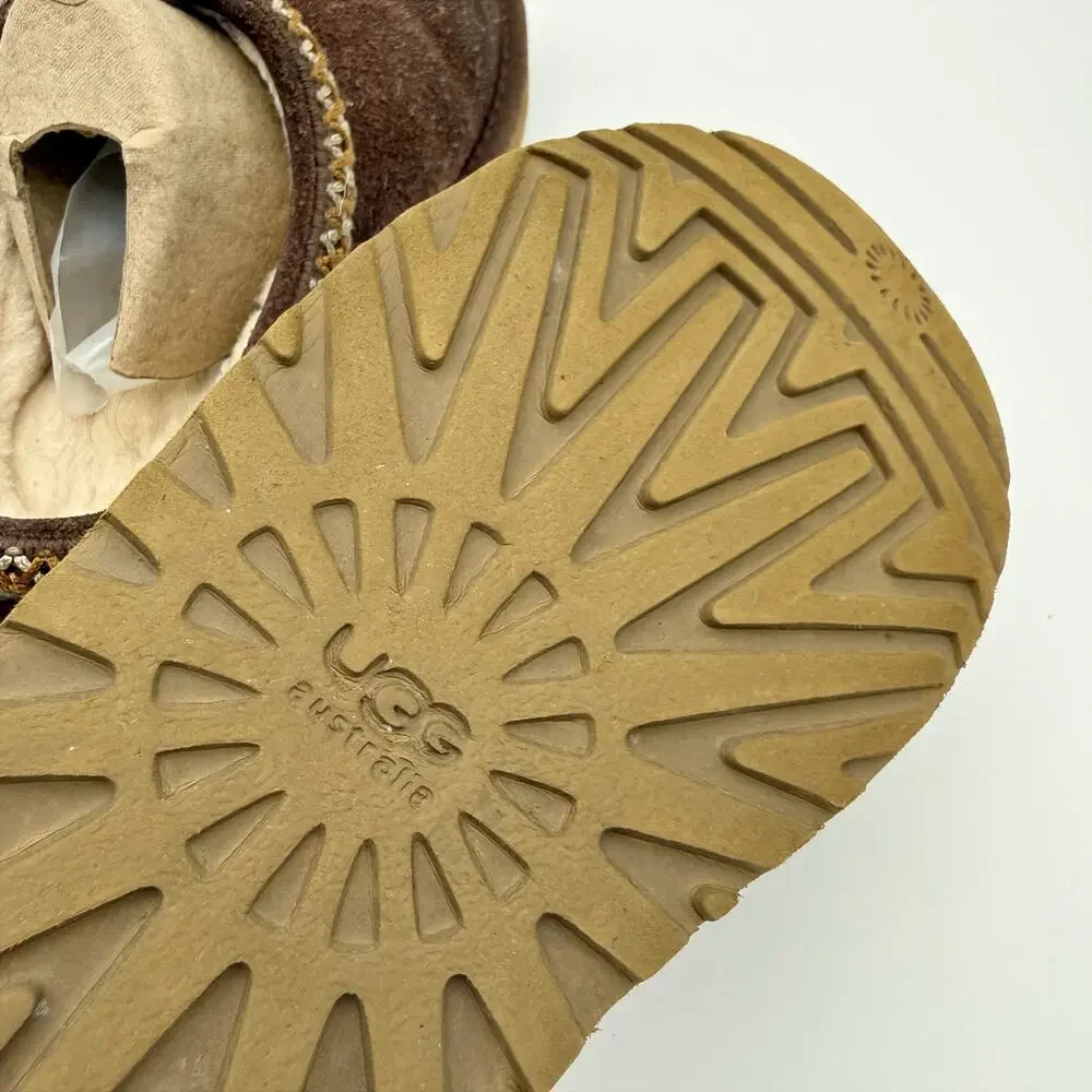 UGG Kids Tasman II Slippers US 1 EU 31 Brown Suede Slip On GUC