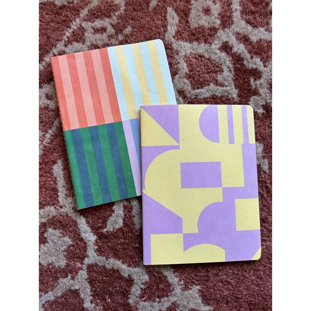 Anthropologie‎ Small Thin Notebooks Retro Colorful Lined