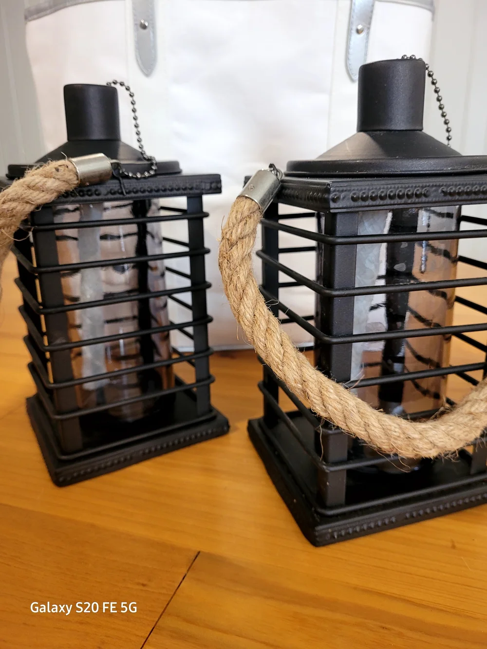 PAIR OF CITRONELLA HANGING LANTERNS