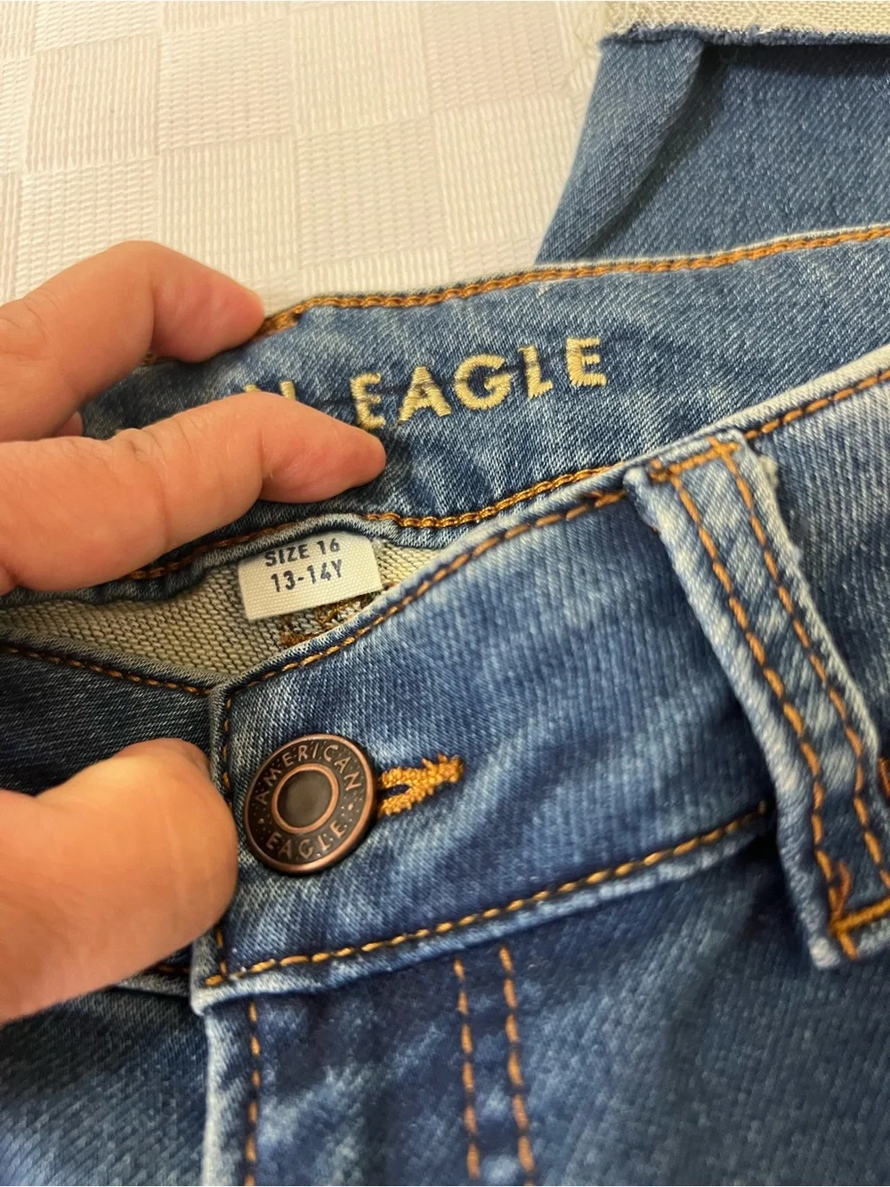 American Eagle Outfitters Dark Blue Boyfriend Denim Bermuda Shorts