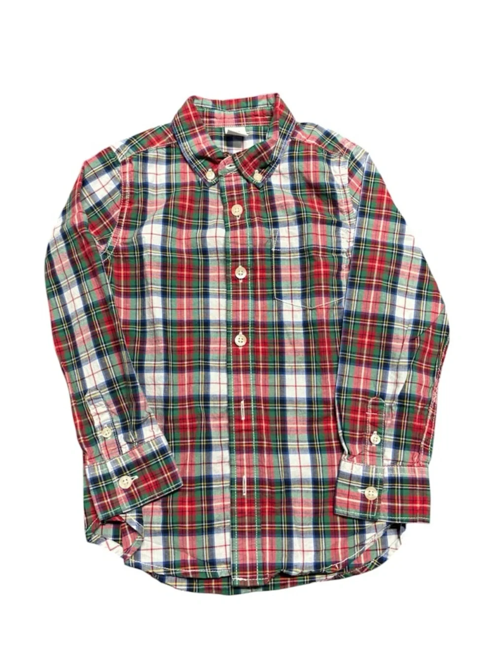 Baby Gap Plaid Button Up Shirt 5T Boys Red Green Long Sleeve