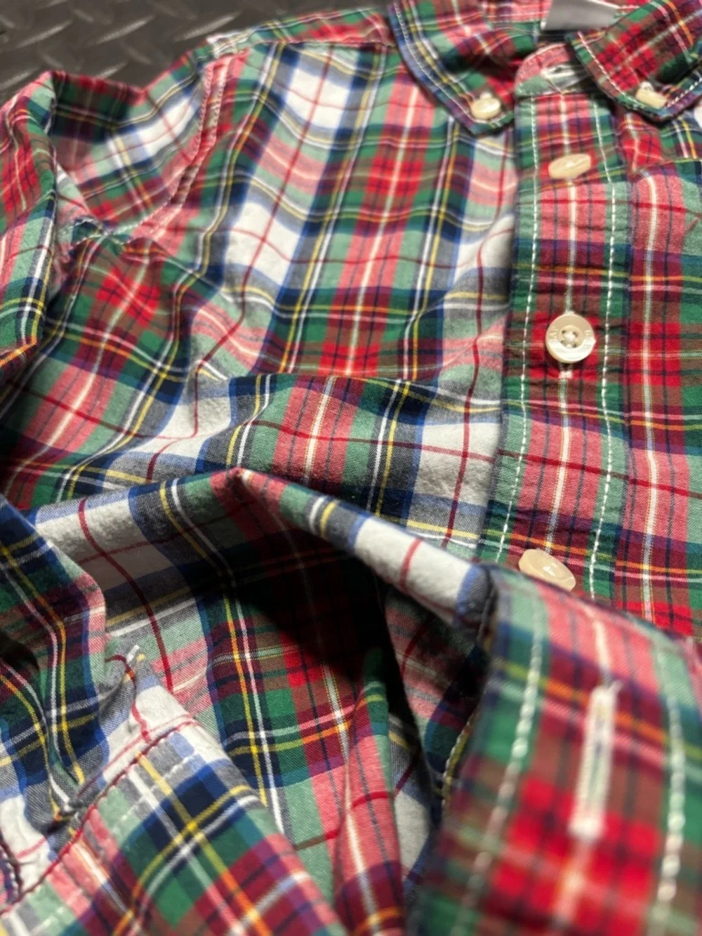 Baby Gap Plaid Button Up Shirt 5T Boys Red Green Long Sleeve