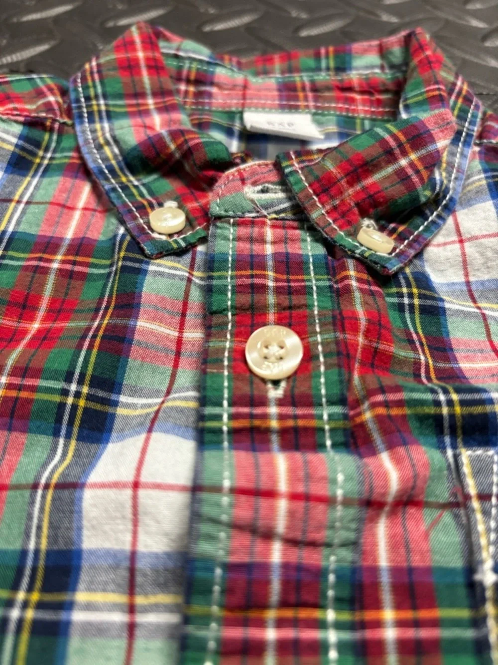 Baby Gap Plaid Button Up Shirt 5T Boys Red Green Long Sleeve