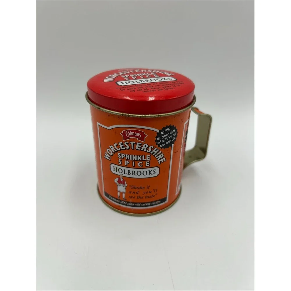 Colman's Worcestershire Sprinkle Spice Seasoning Shaker Jar, Handle, Lid, Sifter