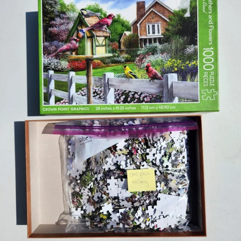 Feathers and Flowers 1000 Piece Jigsaw Puzzle Kevin Daniel Wild Birds Puzzle wit