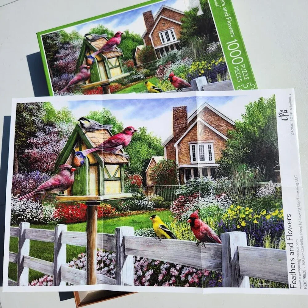 Feathers and Flowers 1000 Piece Jigsaw Puzzle Kevin Daniel Wild Birds Puzzle wit