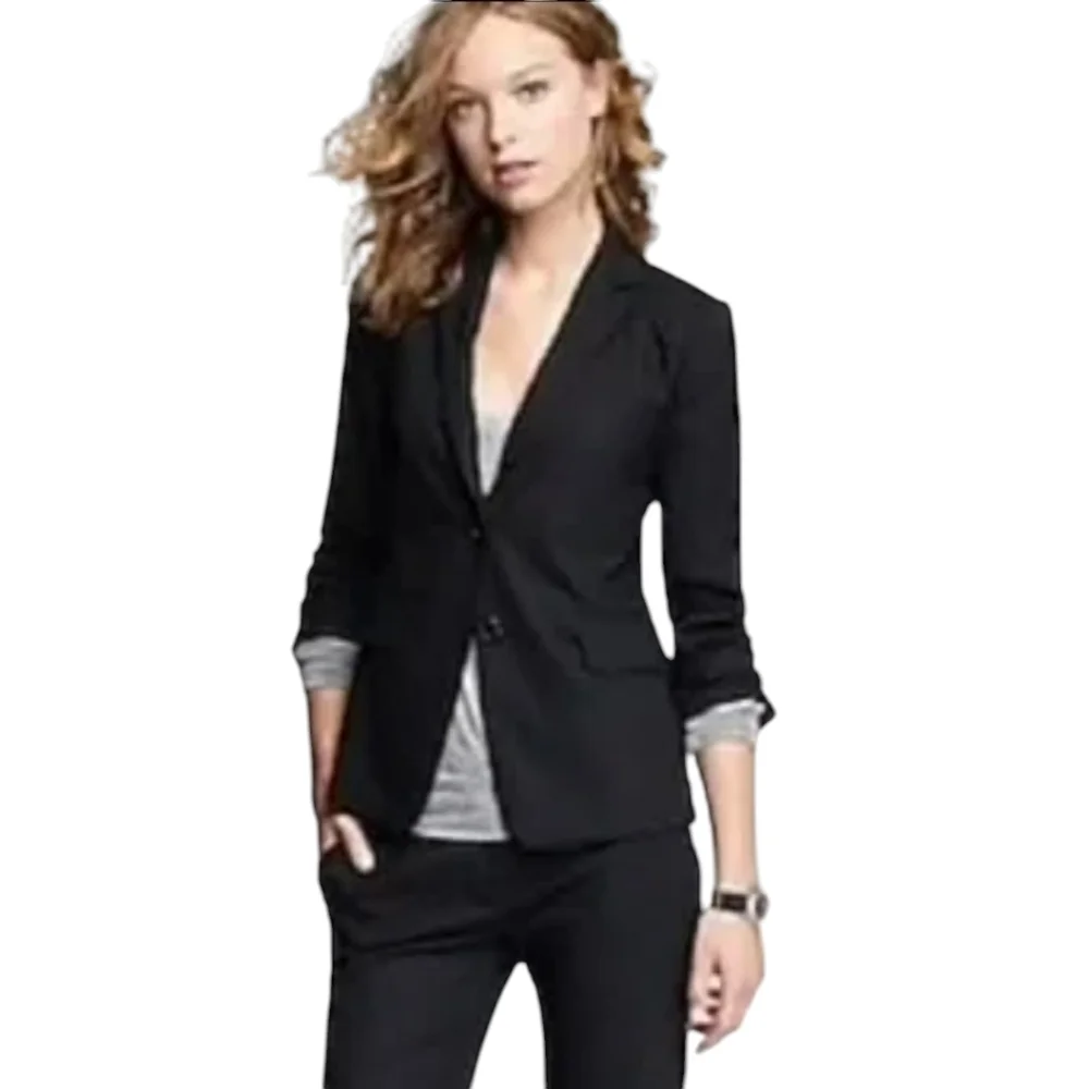 J. Crew 1035‎ Black Wool Tollegno Blazer Jacket Size 2