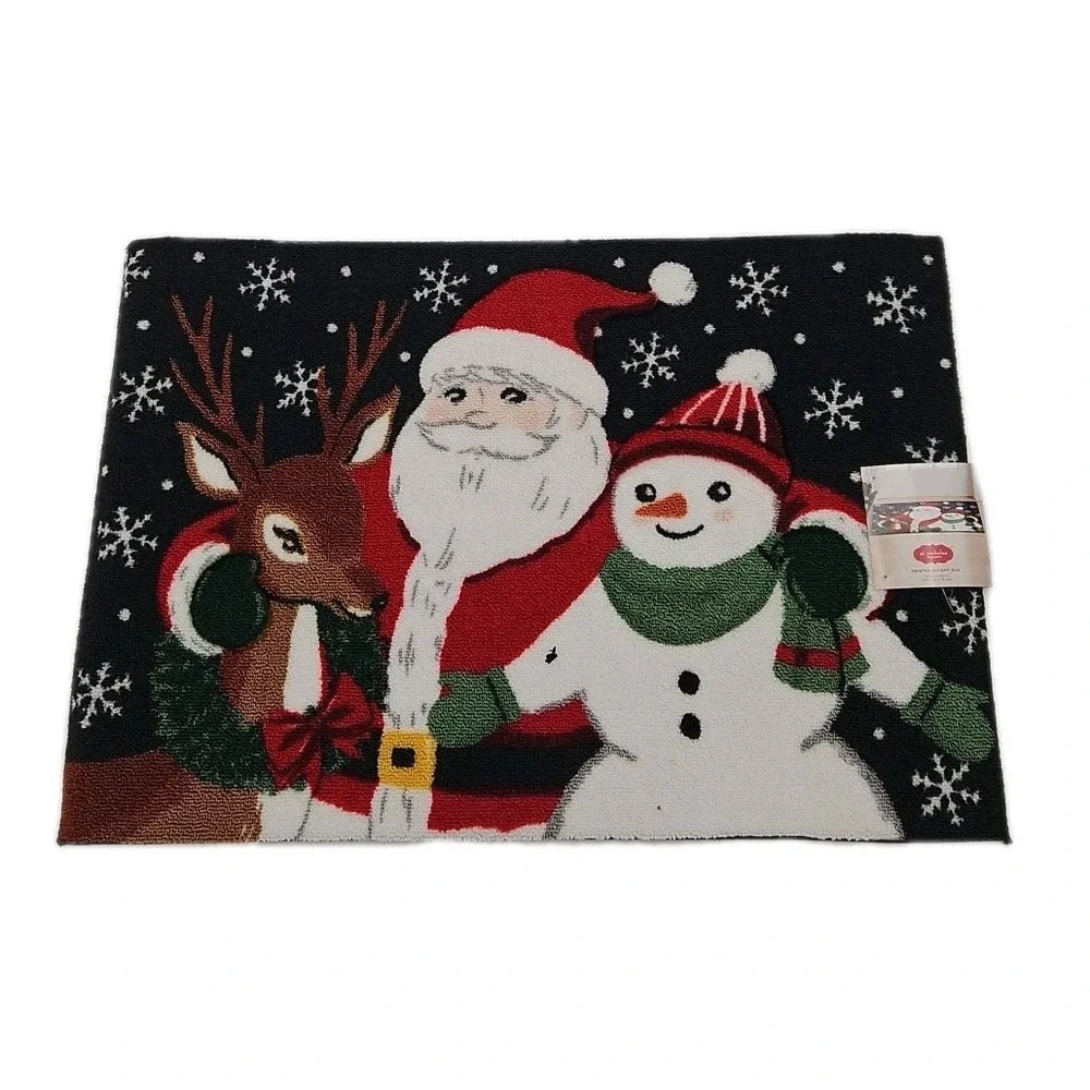 St Nicholas Square Santa Friends Christmas Accent Rug 19.5