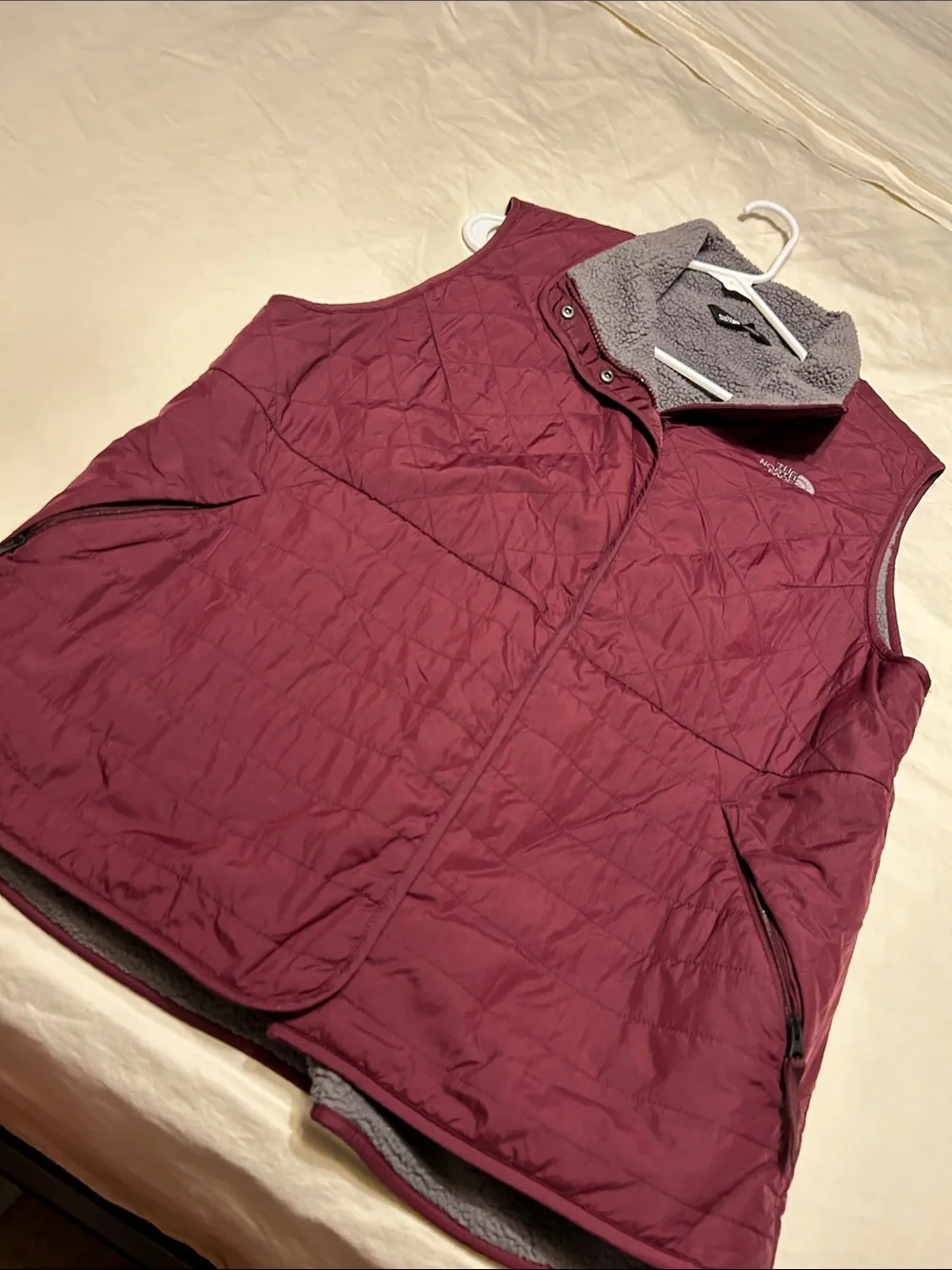The North Face wine colored