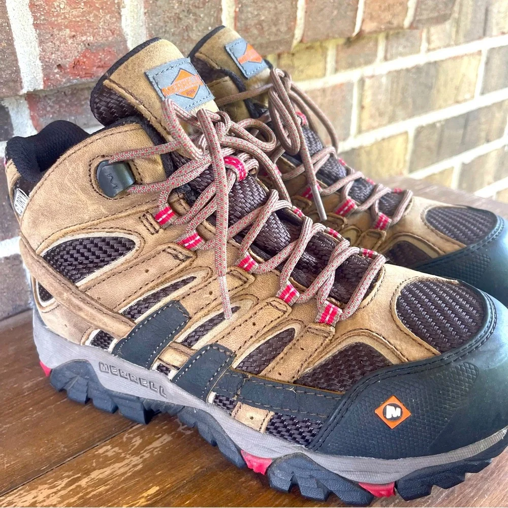 Merrell Women’s Moab 2 Mid, Waterproof Hiking Boots, Size 6, Steel‎ Toe sb3