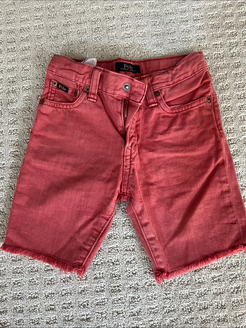 Ralph Lauren coral-red denim shorts