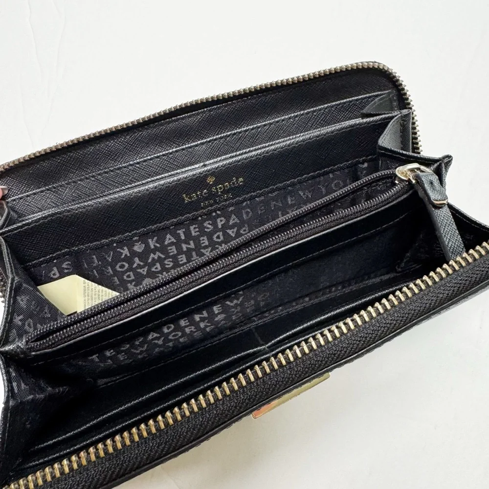 Kate Spade Large Black‎ Leather Continental Wallet