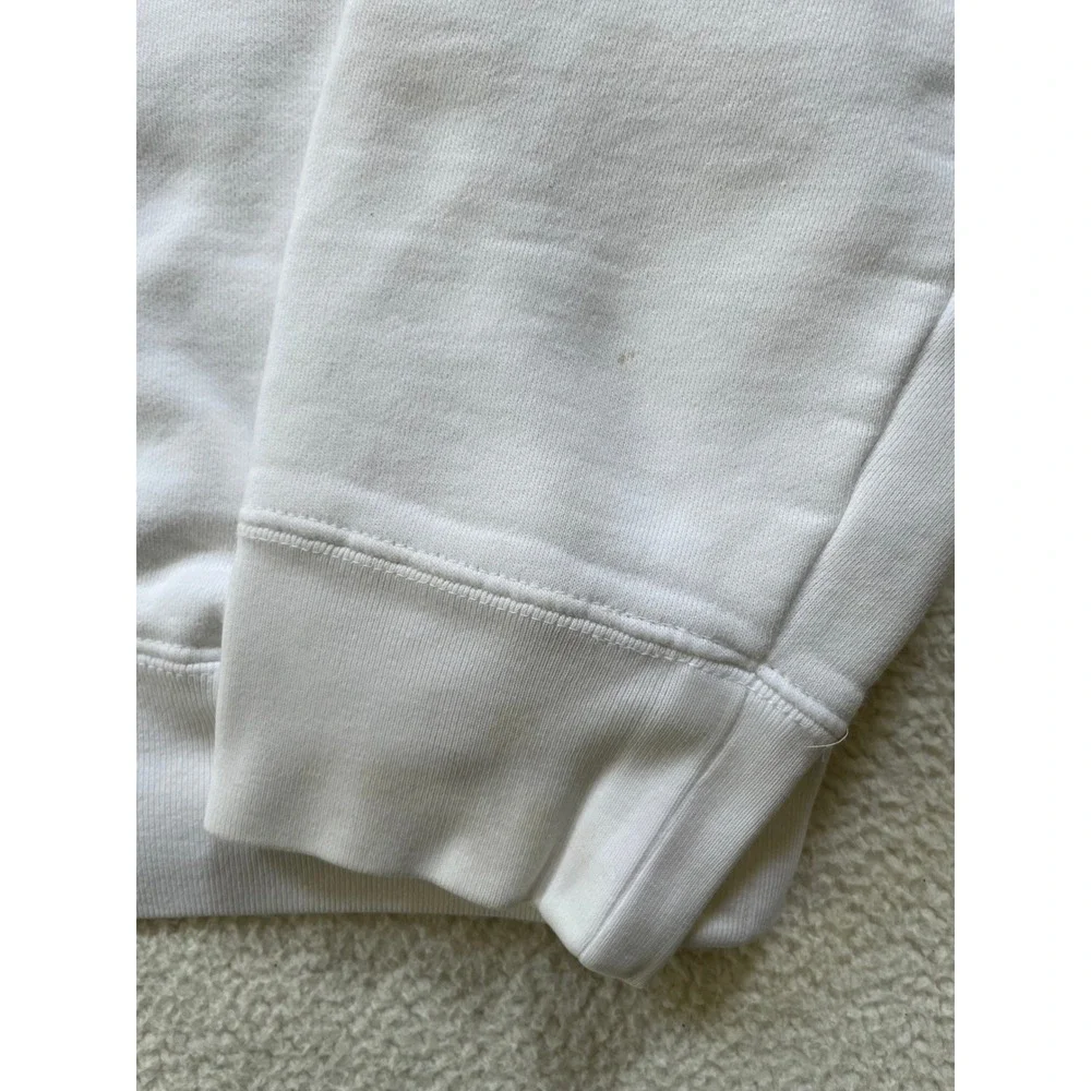 Polo Ralph Lauren Mens Large Quarter Zip Sweatshirt White Fleece Pullover