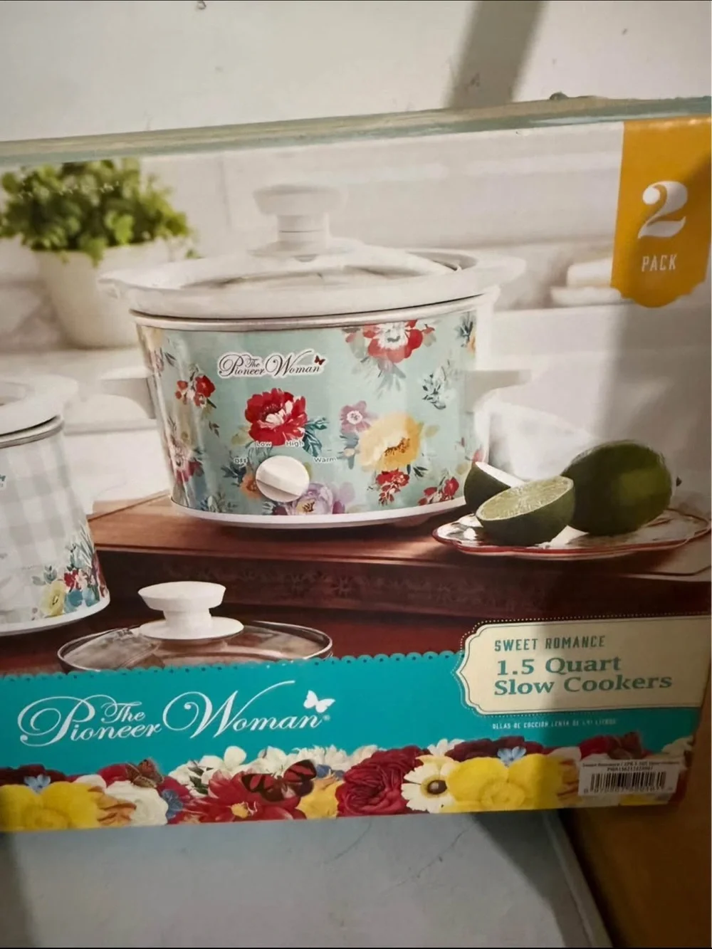 The Pioneer Woman Floral & Gingham Slow Cooker 2-Pack - Blue/White