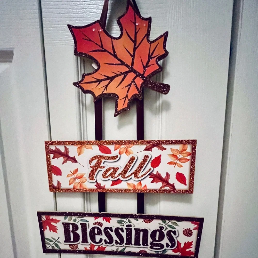 Farmhouse Rustic Fall Blessings Wooden Signs