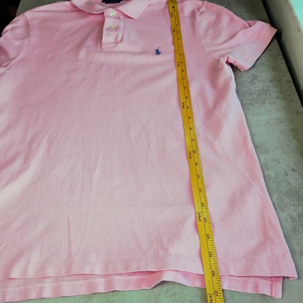 Polo Ralph Lauren Men's Polo Shirt Custom Slim Fit Medium Pink Flesh Pony Logo
