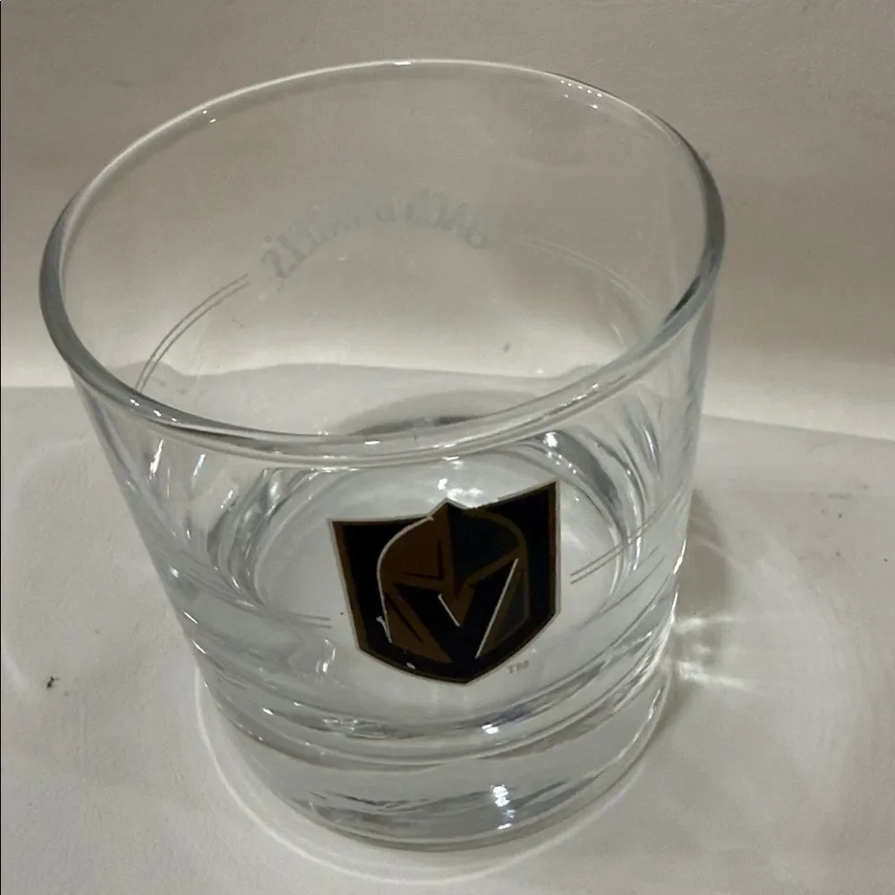 VGK Jack Daniel’s One 8 Ounce Glass Whiskey Rocks Cocktail Bar Las Vegas Hockey