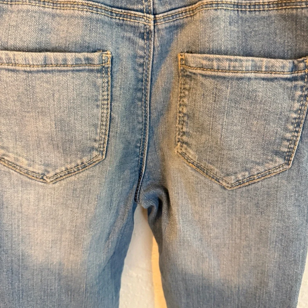 OshKosh Bgosh Girls Blue Denim Bib Overalls Slim Fit Light Wash Kids Size 10