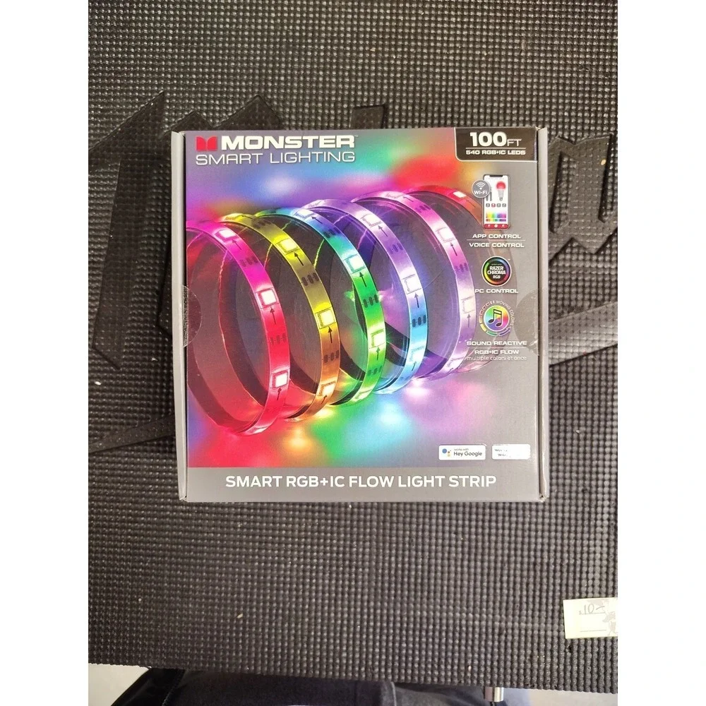 Monster RGB LED Smart 100ft Indoor Multi-Color Flow Light Strip, Sound Reactive‎