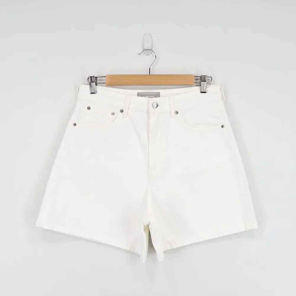 Everlane White High-Rise Denim Shorts