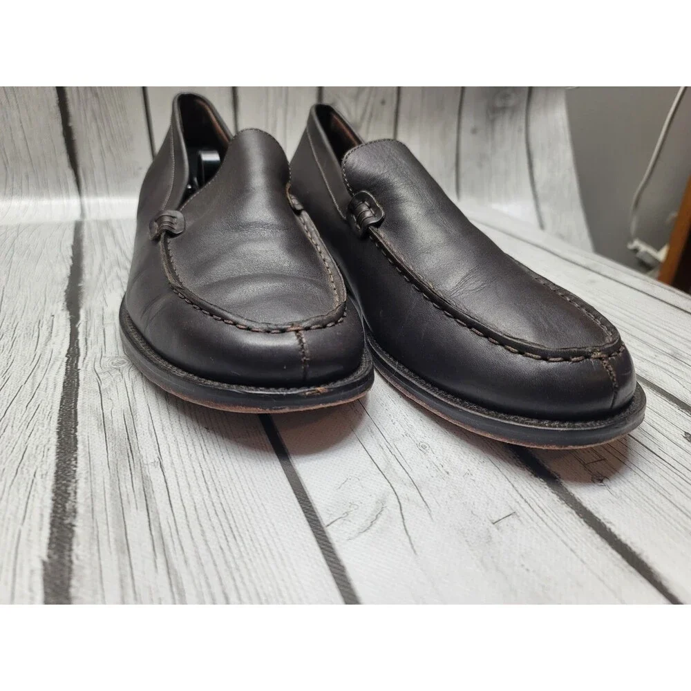 J. Crew Moc Toe Loafers Men's 11 Shoes Split Toe Slip On Dark Brown Leather