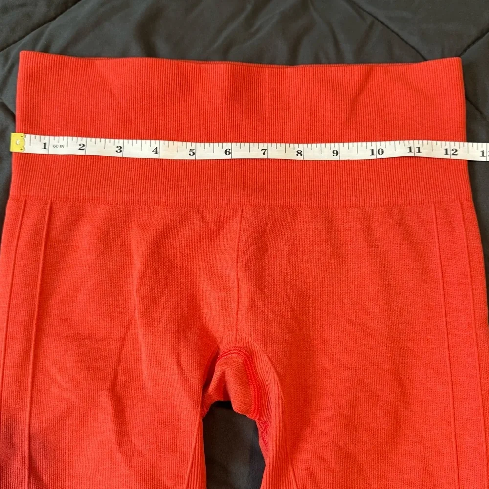 Lululemon Athletica Orange Leggings with Ruched Detail