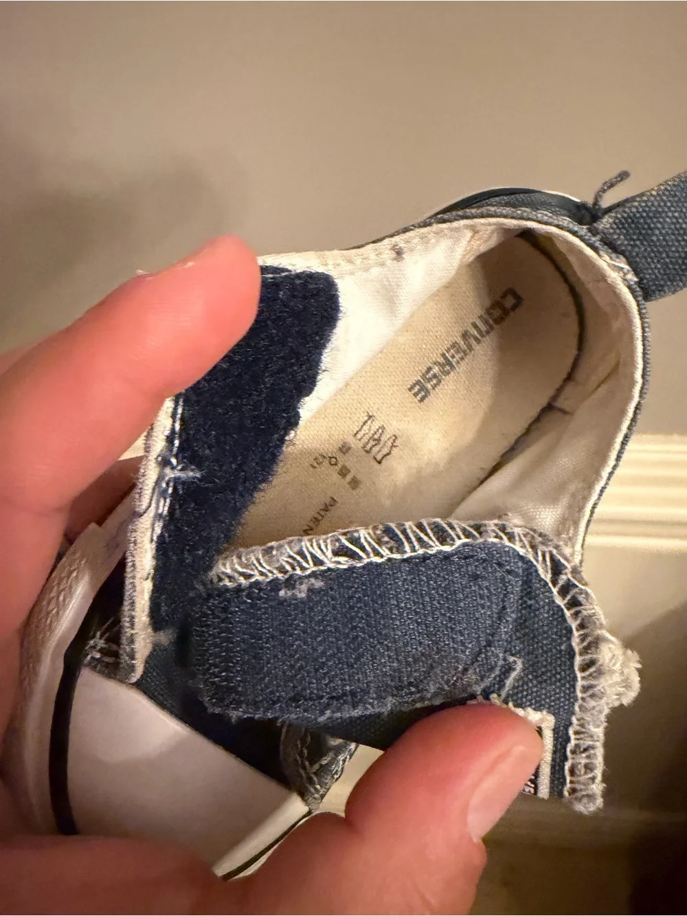 Converse Chuck Taylor All Star Blue Denim Slip On Hook Loop Infant Sneakers 6