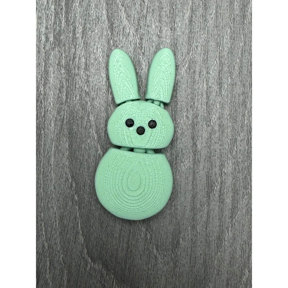 6 Pc - Easter Bunny‎ Fridge Magnets Fidget Articulated 3D Printed Rabbit Pastel